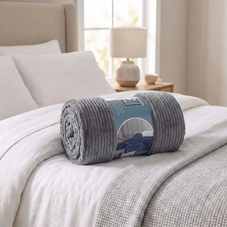 Cobija Flannel Térmica Antialérgica Gris Perla 2