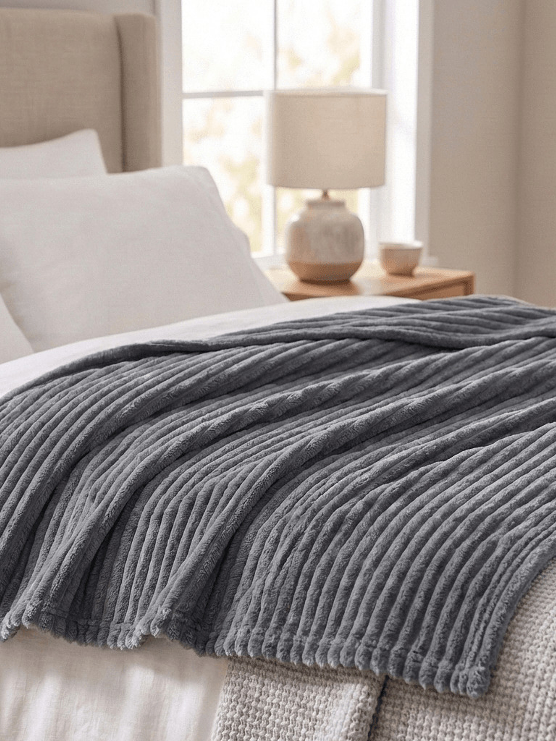 Cobija Flannel Térmica Antialérgica Gris Perla 1