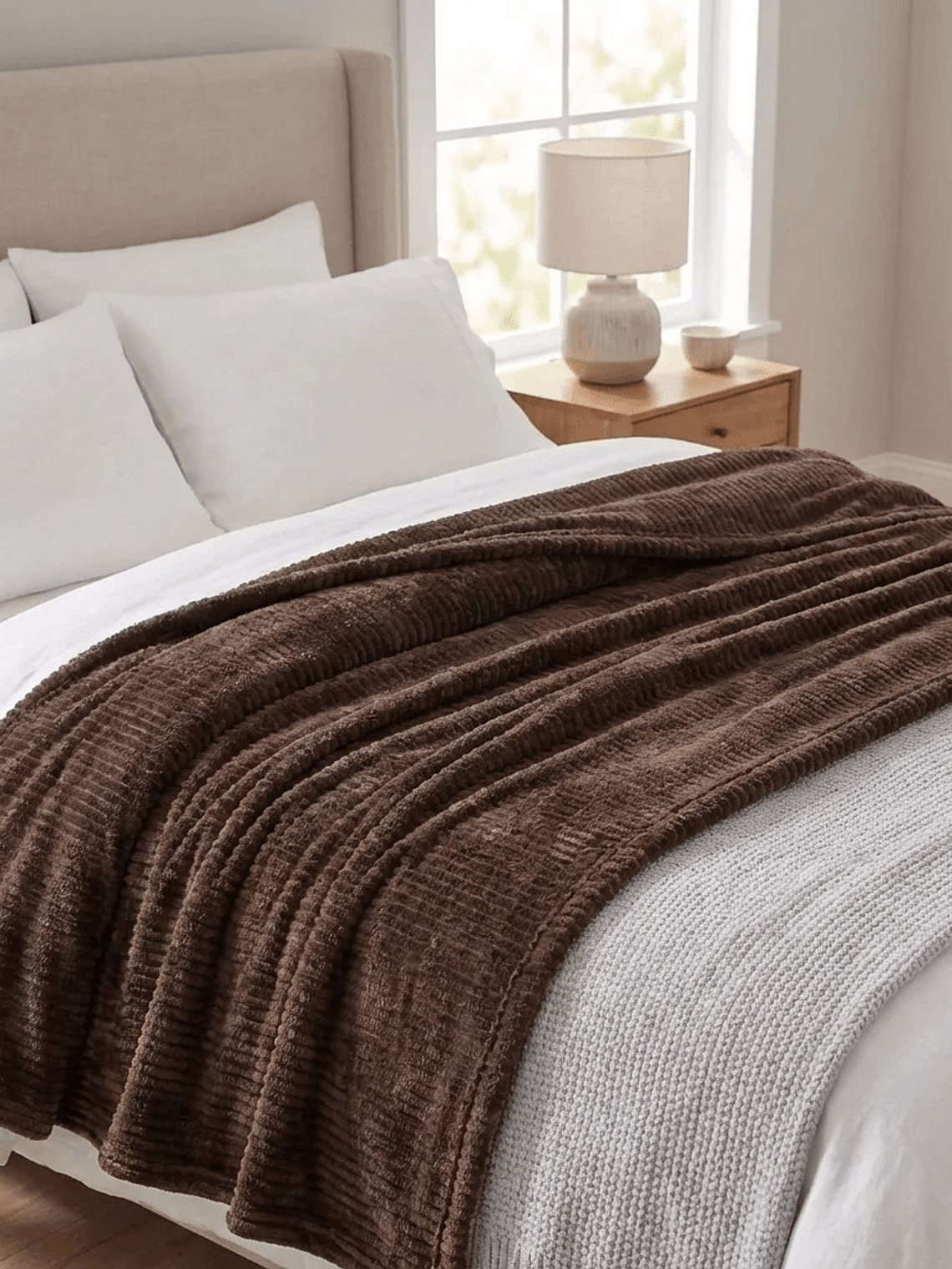 Cobija Flannel Térmica Antialérgica Chocolate 1