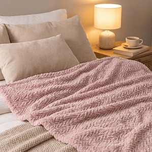 Cobija Flannel Térmica Antialérgica Rosa Fenore — Cobijas y Mantas Colombia