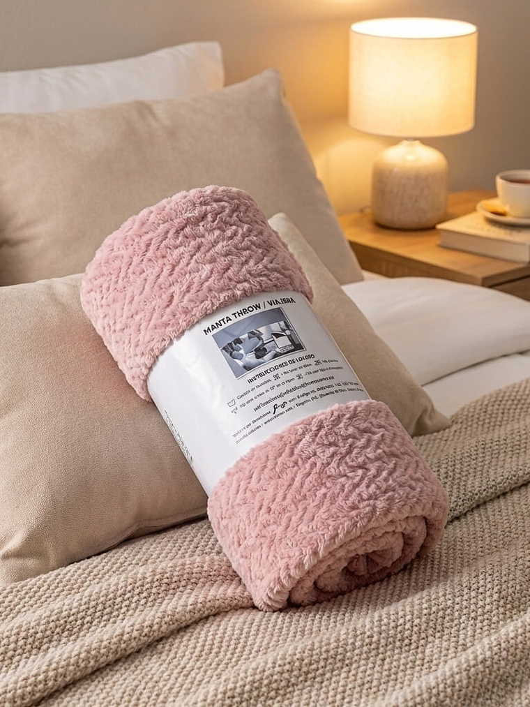 Cobija Flannel Térmica Antialérgica Rosa 2