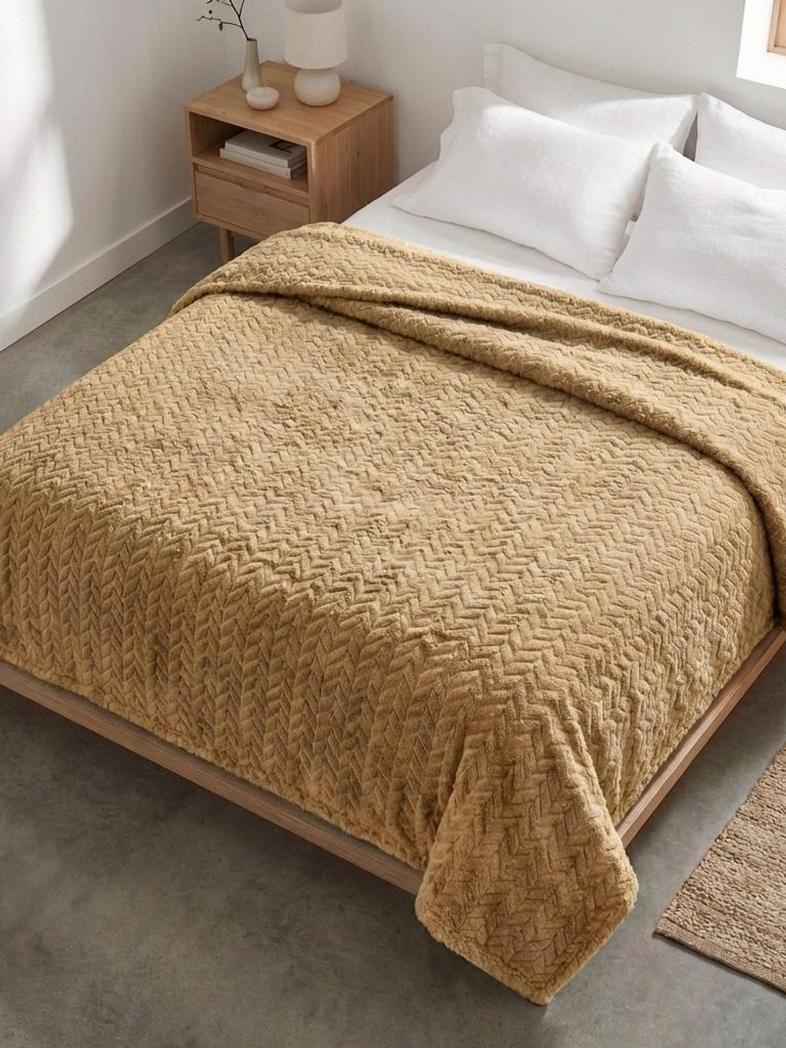 Cobija Relief Sólido Beige 2