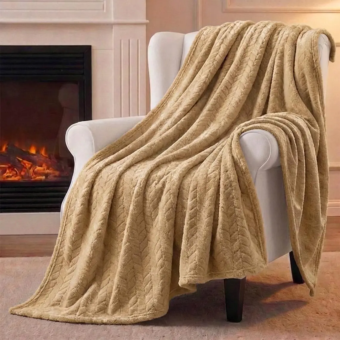 Cobija Relief Sólido Beige 3