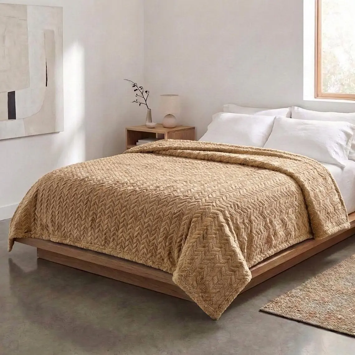 Cobija Relief Sólido Beige 1