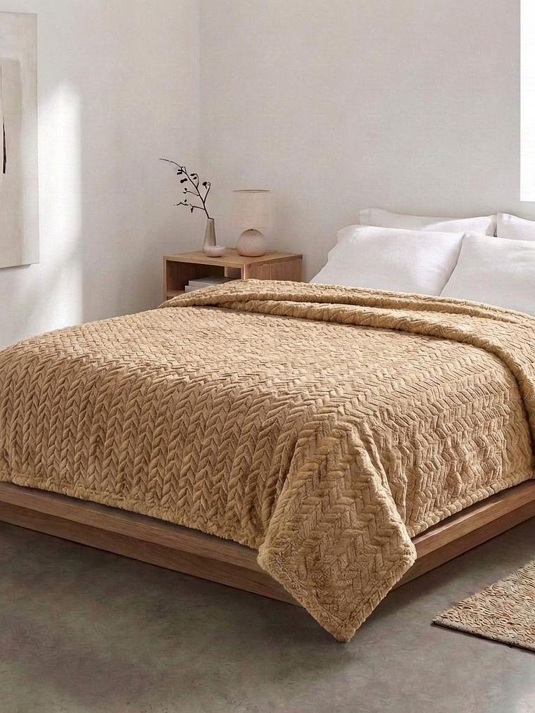 Cobija Relief Sólido Beige 1