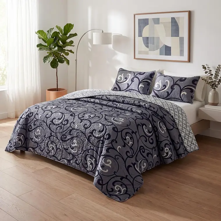 Cubrecama Quilt Estampado Arabescos 1