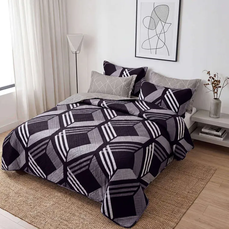 Cubrecama Quilt Estampado Rombos 1