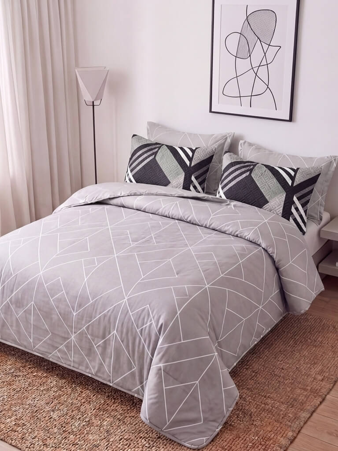 Cubrecama Quilt Estampado Rombos 2