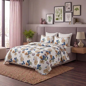 Cubrecama Quilt Estampado Flores Fenore — Edredones y Plumones Colombia