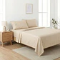 Juego De Sábanas Unicolor Beige Claro - Miniatura 1