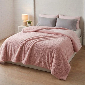 Cobija Sherpa Reversible Flannel Unicolor - Preventa Fenore — Cobijas y Mantas Colombia