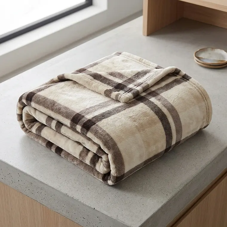 Cobija Flannel Cuadros Kraft 2