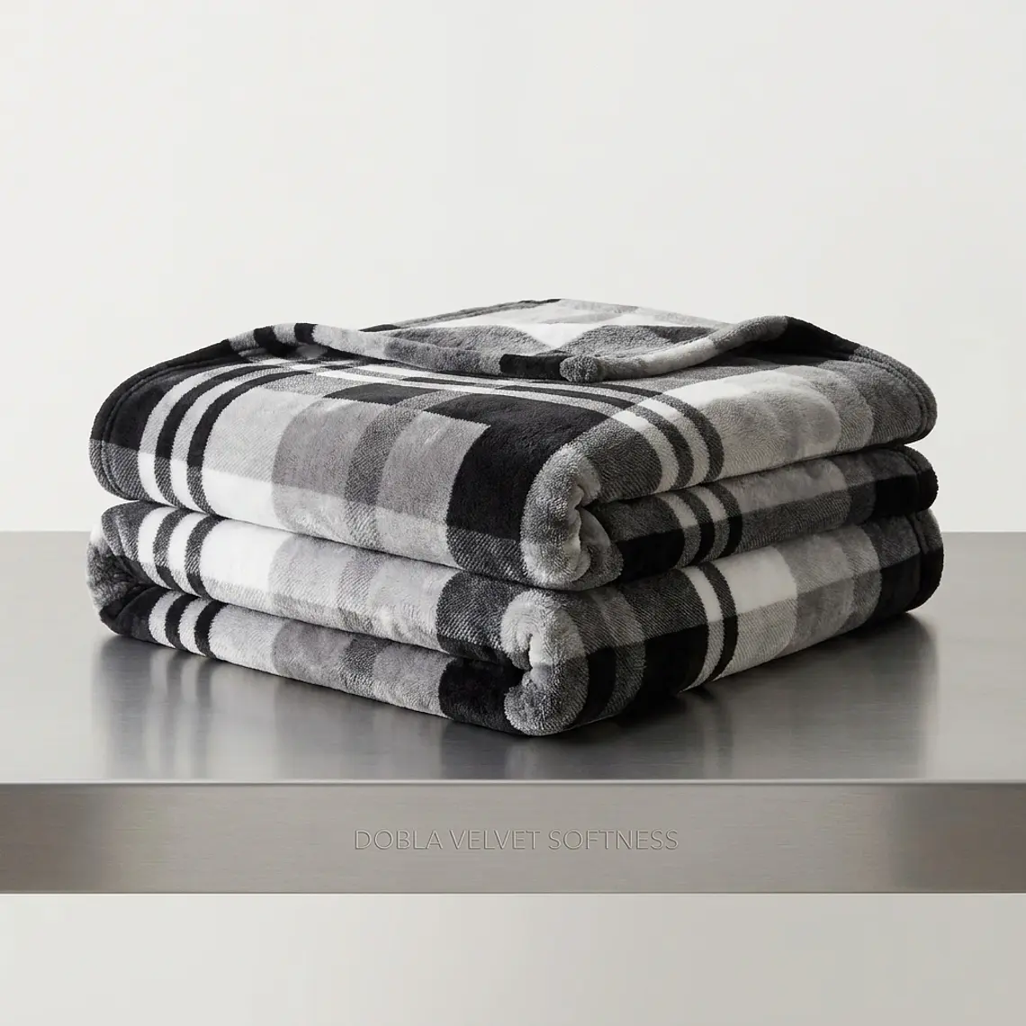 Cobija Flannel Cuadros Onix 2