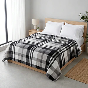 Cobija Flannel Cuadros Onix Fenore — Cobijas y Mantas Colombia