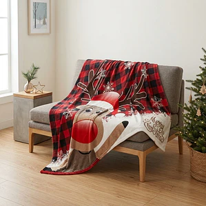 Cobija Flannel Navideña - Reno Fenore — Navidad Colombia