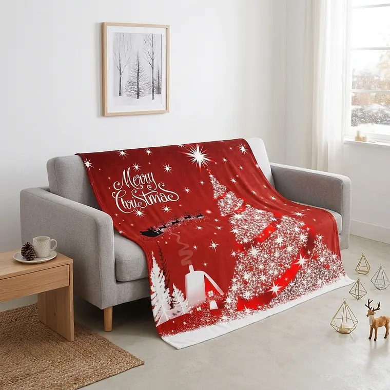 Cobija Flannel Navideña - Merry Christmas 2