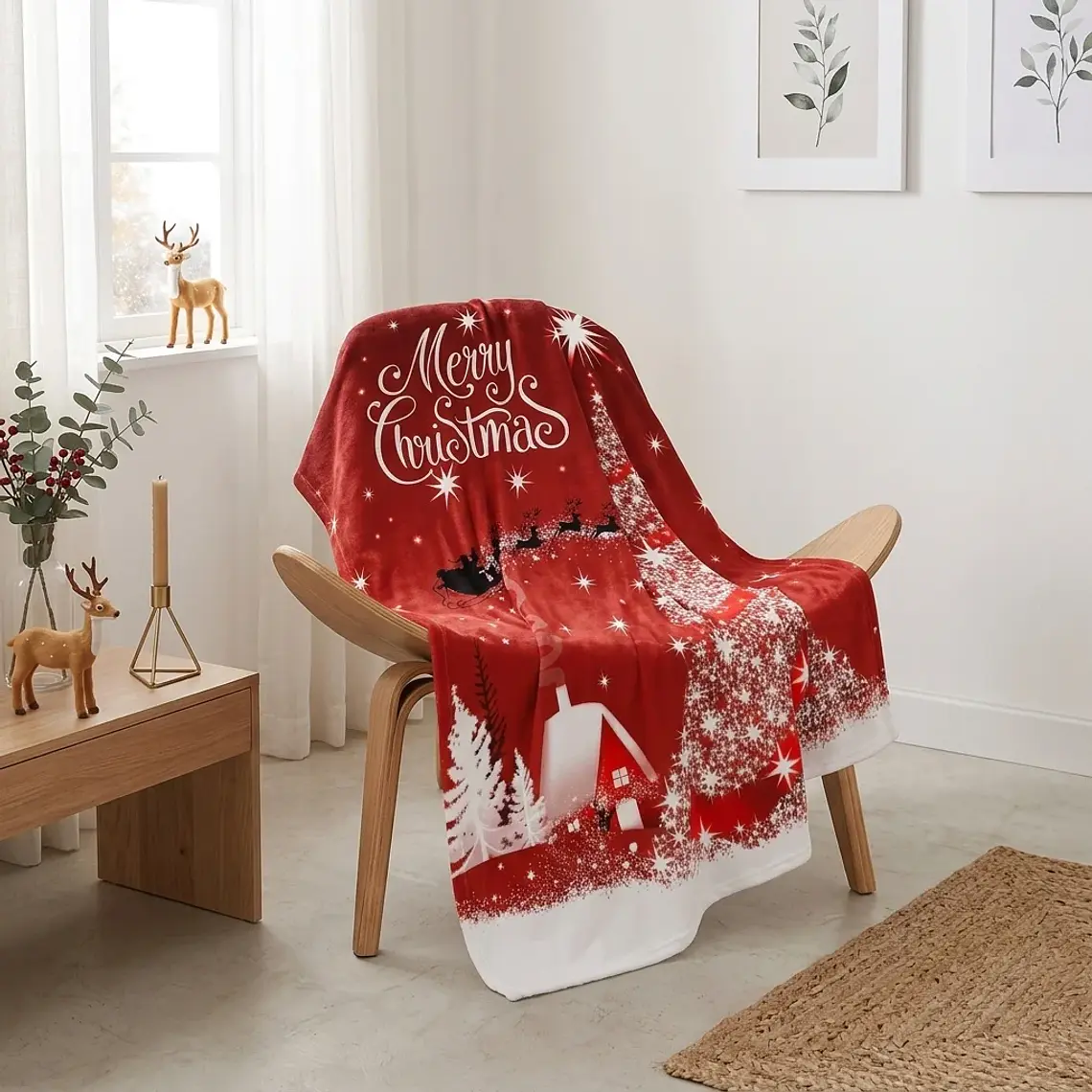 Cobija Flannel Navideña - Merry Christmas 1