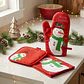 Set de Cocina Navideño - Muñeco de Nieve Rojo Estampado (3 piezas) - Miniatura 1