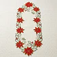 Camino Ponsetia de Mesa Navideño Bordado - Beige y Rojo - Miniatura 1