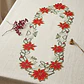 Camino Ponsetia de Mesa Navideño Bordado - Beige y Rojo - Miniatura 2