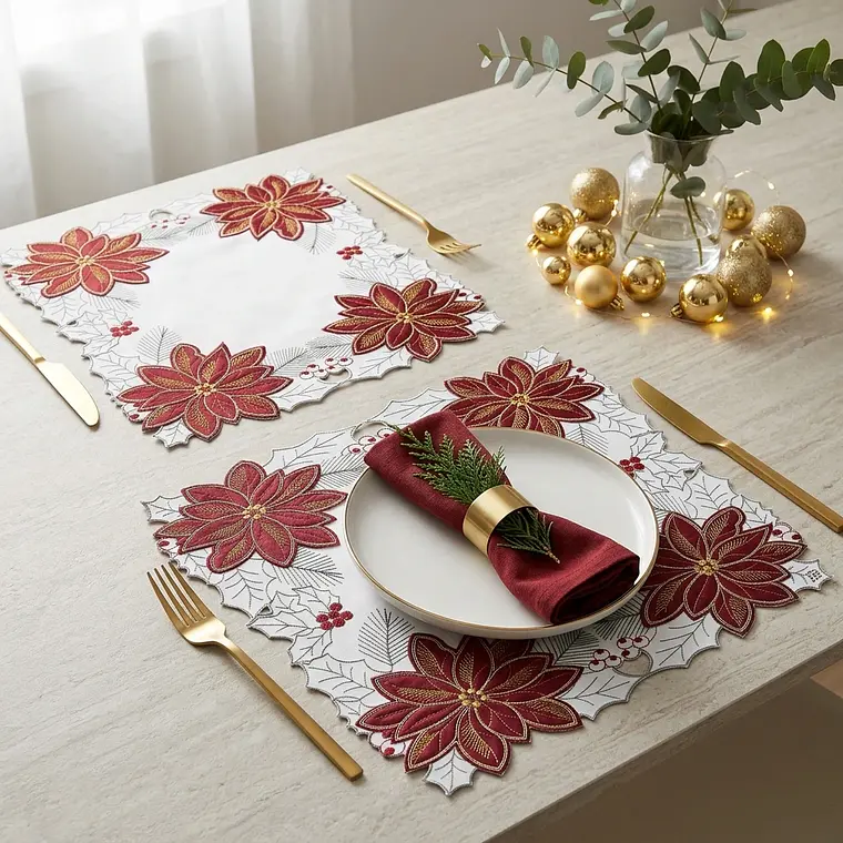 Individuales - Flor de Pascua - Set x2 3