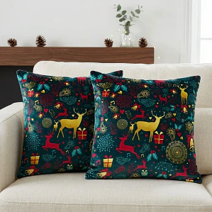 Funda de Cojín Navidad 50x50 – Bosque de Renos Fenore — Navidad Colombia