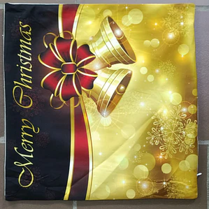 Funda de Cojín Navidad 50x50 – Campanas Doradas Fenore — Navidad Colombia