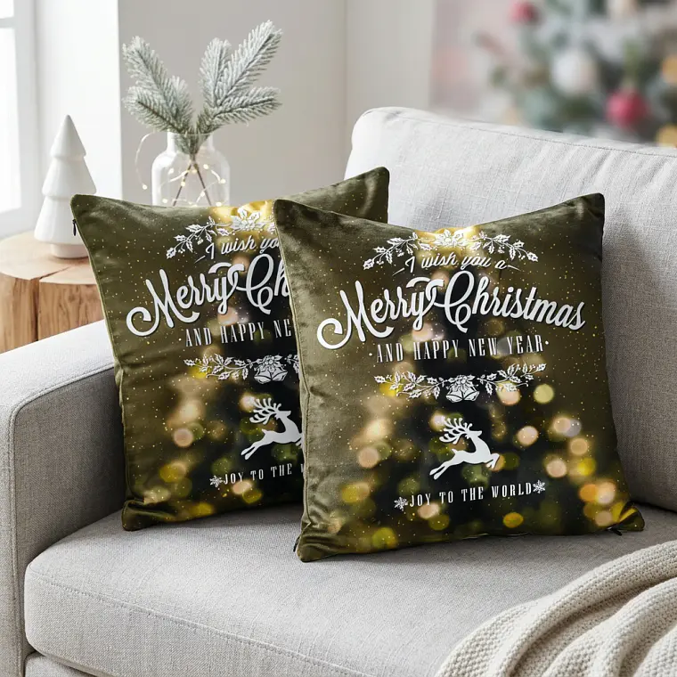 Funda de Cojín Navidad 50x50 – Reno de Luces 4