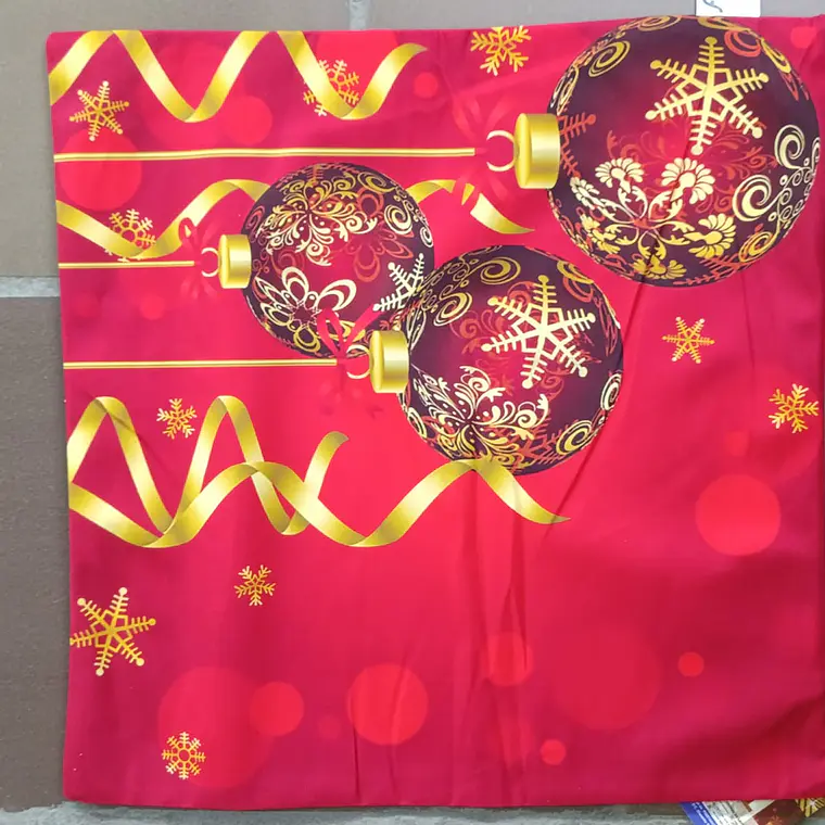 Funda de Cojín Navidad 50x50 – Esferas Rubí 2