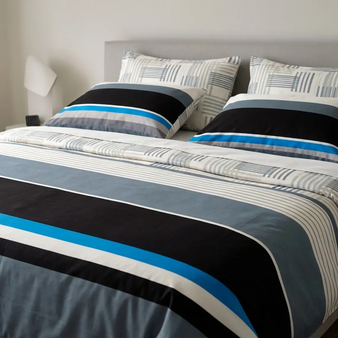 Juego De Cama Estampado  Bloques Urbano Moderno 1