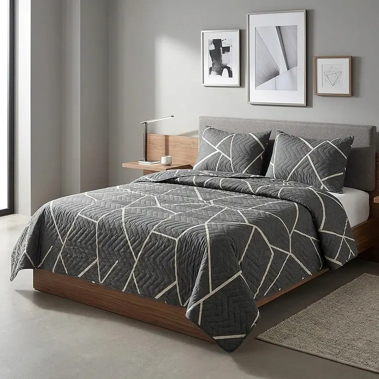 Cubrecama Quilt Estampado Prisma Nórdico 1