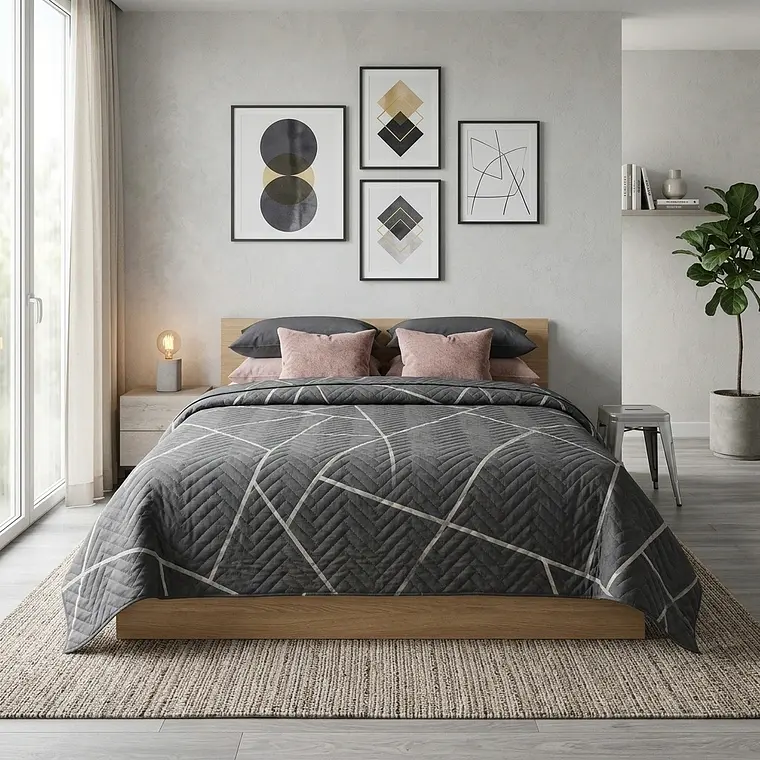 Cubrecama Quilt Estampado Prisma Nórdico 4