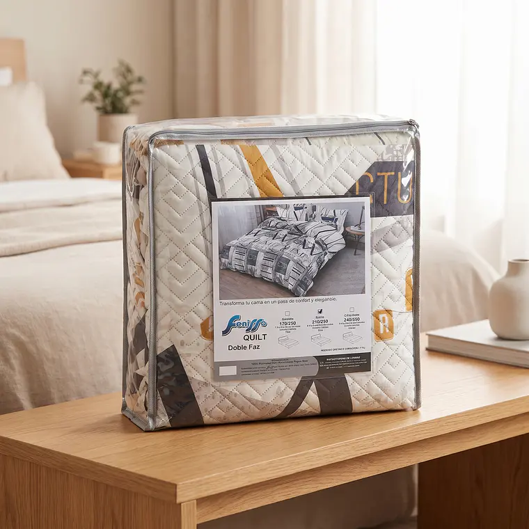 Cubrecama Quilt Estampado Home 2