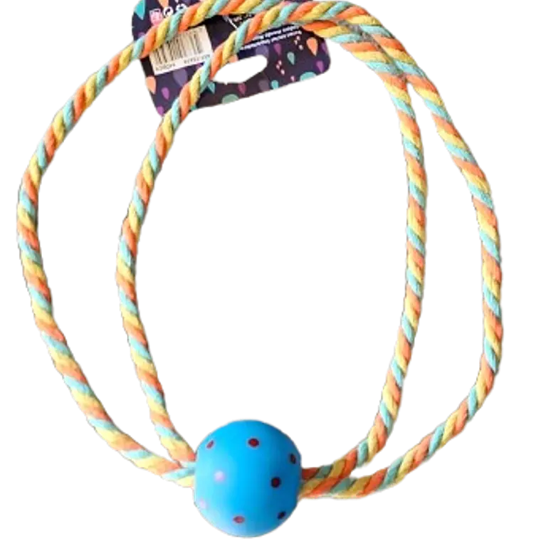 Juguete Cuerda tricolor con pelota S 1