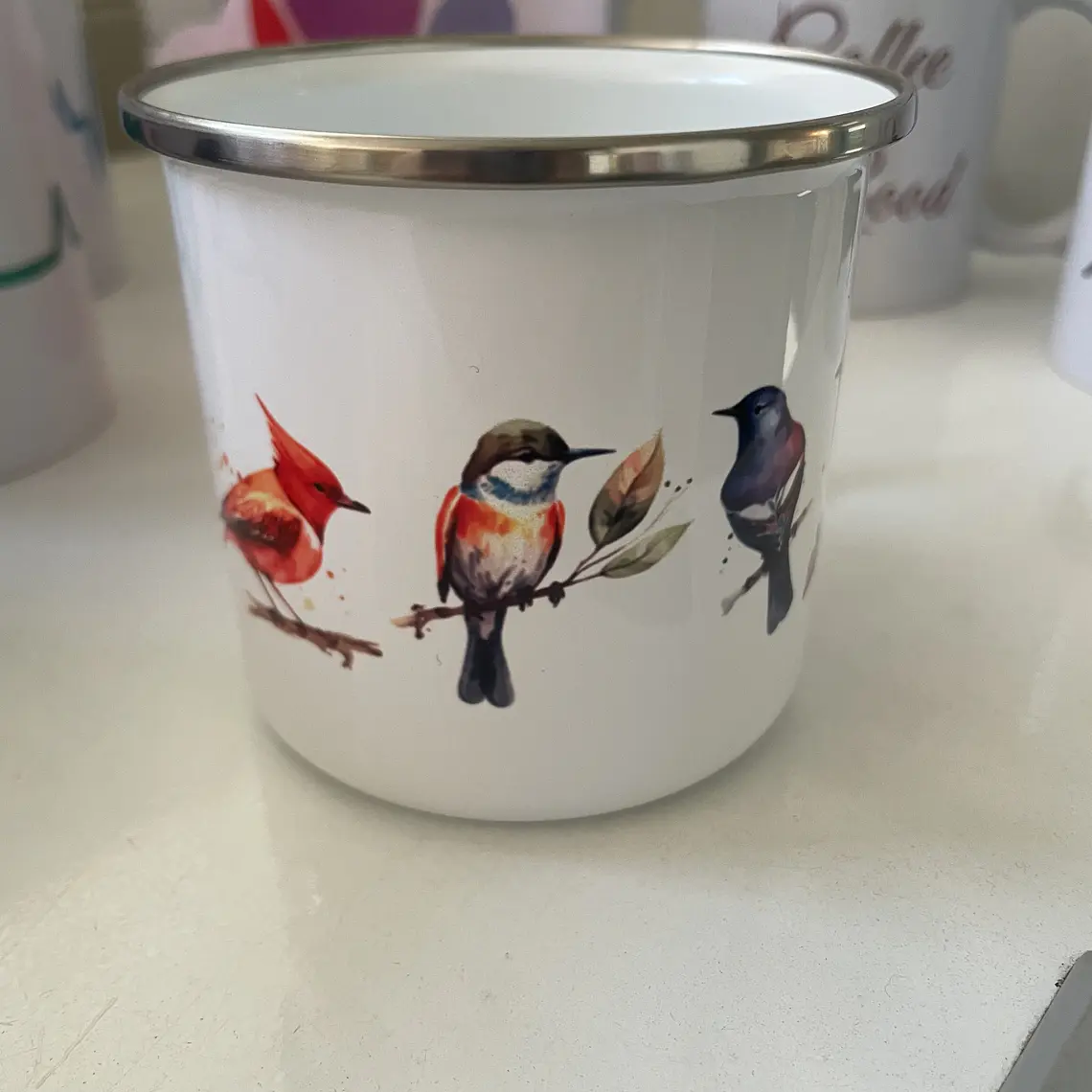 Taza Metálica Aves 2