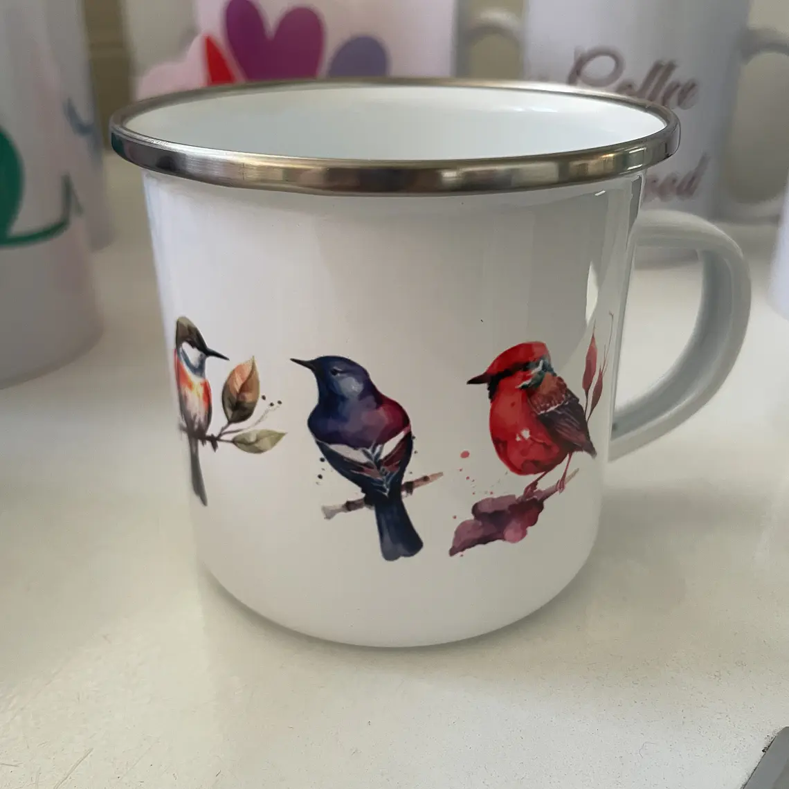 Taza Metálica Aves 3