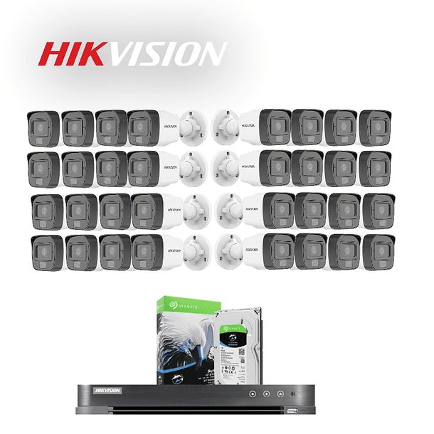 Kit Hikvision 32 cámaras 2MP Premium Audio y Color Noche