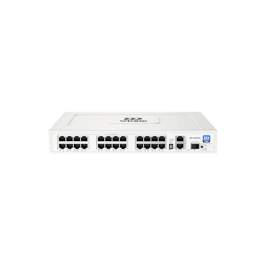 Switch 24FE P1 Hi-PoE 60W P2-24 PoE+ (270W) Mod. Extend + 2GE + 1SFP No Administrable WK-PS227GF Wiking 1