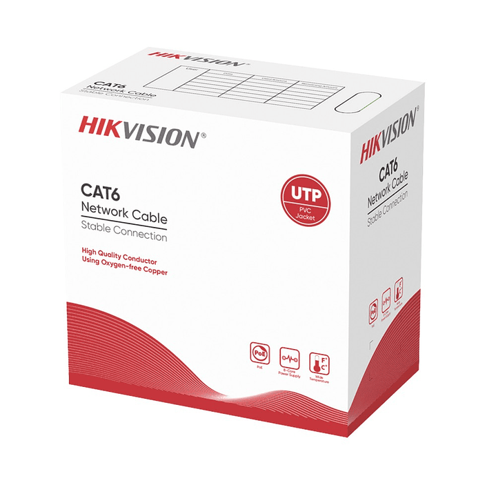 Cable UTP Cat6 100% Cobre Unifilar 305m interior DS-1LN6-UE-W Hikvision 1