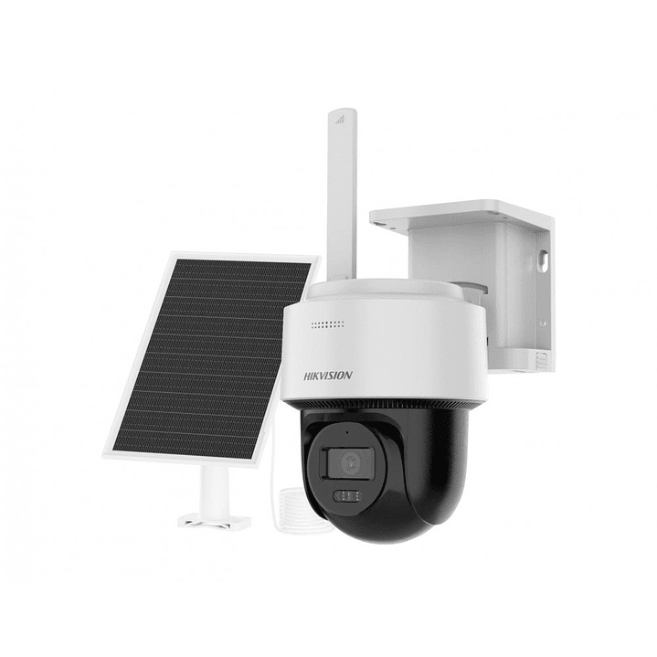 KIT Camara Solar PT 4G 4MP IR 30m AOV Bateria Mic IP66 DS-2CFSP4/4G/LA 2.8mm Hikvision 1