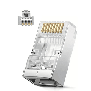 100 unidades conector RJ45 metálico