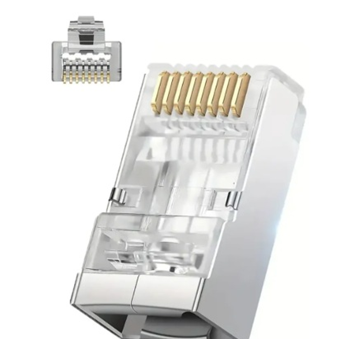 100 unidades conector RJ45 metálico 1