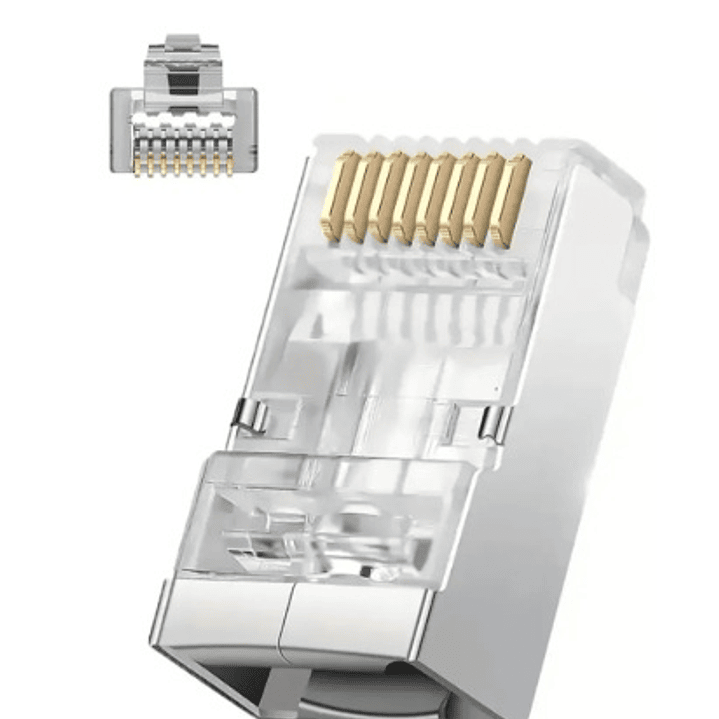 100 unidades conector RJ45 metálico 1