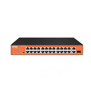 Switch 24FE PoE 200W 250Mts Long range + 1SFP combo Uplink no administrable WI-PS526GH Wi-Tek