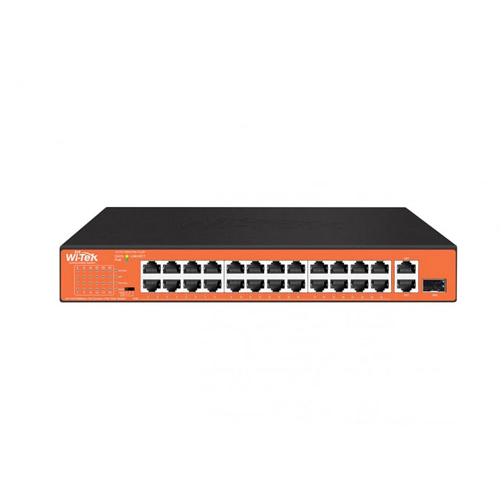 Switch 24FE PoE 200W 250Mts Long range + 1SFP combo Uplink no administrable WI-PS526GH Wi-Tek 1