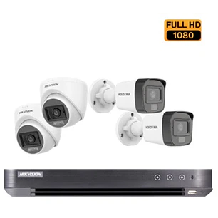 KiT 4 Cámaras FHD con disco duro Hikvision