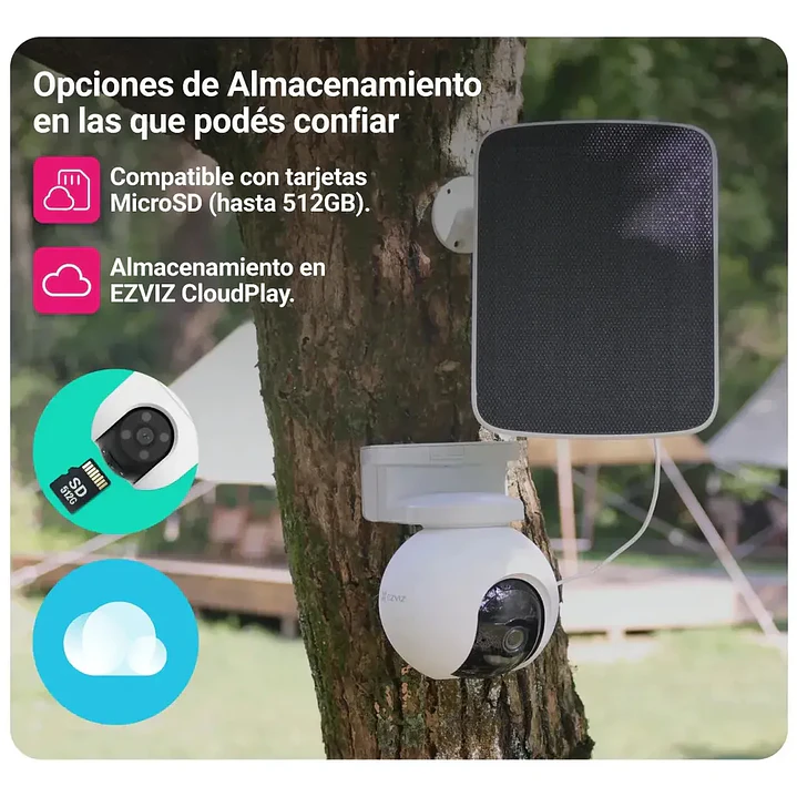 Camara EB8 4G WIFI 4K con Bateria + Panel Solar CS-EB8/SP-R200 Tipo C Ezviz 4