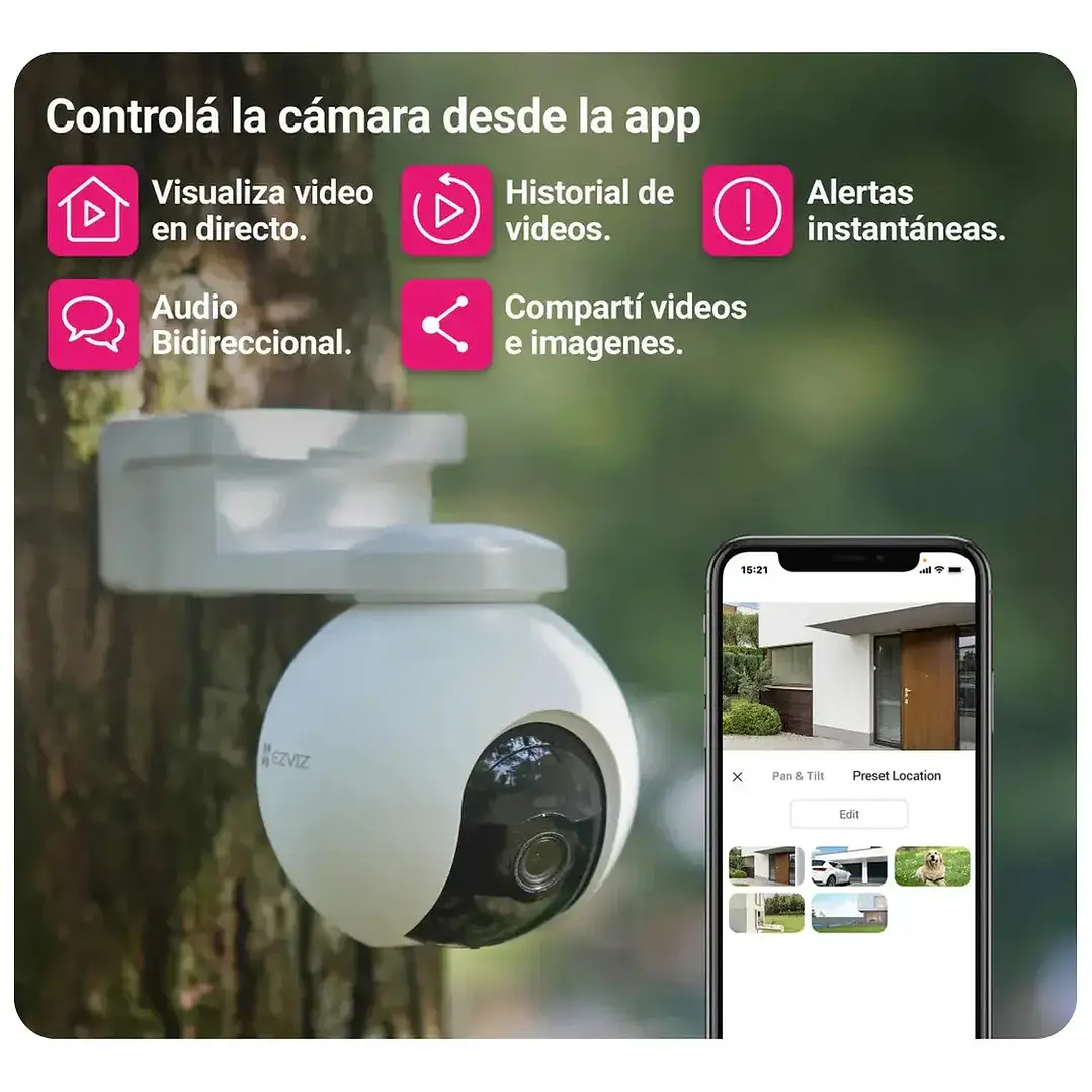 Camara EB8 4G WIFI 4K con Bateria + Panel Solar CS-EB8/SP-R200 Tipo C Ezviz 5