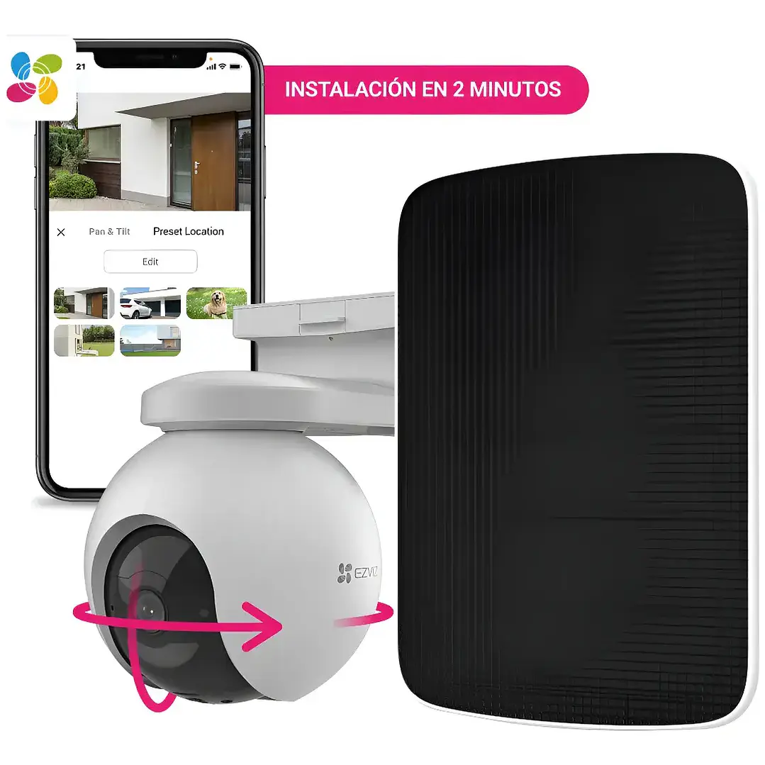 Camara EB8 4G WIFI 4K con Bateria + Panel Solar CS-EB8/SP-R200 Tipo C Ezviz 6