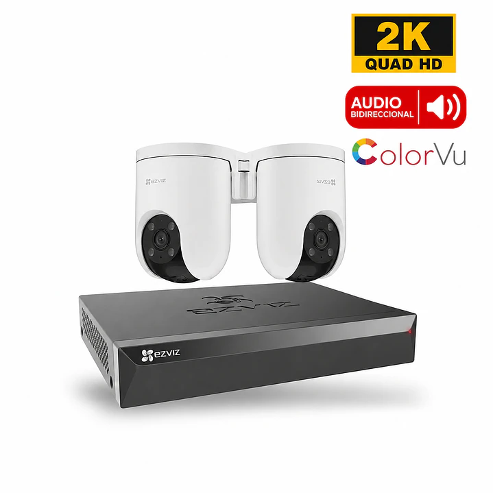 Kit NVR 2 cámaras inalámbricas con IA Ezviz 1